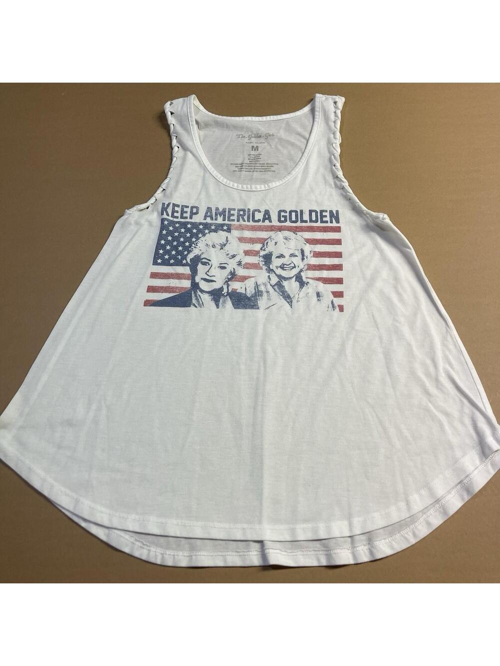 The Golden Girls Keep America Golden distressed tank Top Size Medium